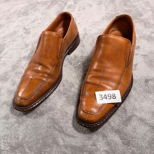 Kingston Loafers Mens Tan Leather Square Toe Slip On Made in Spain 41 Shoes